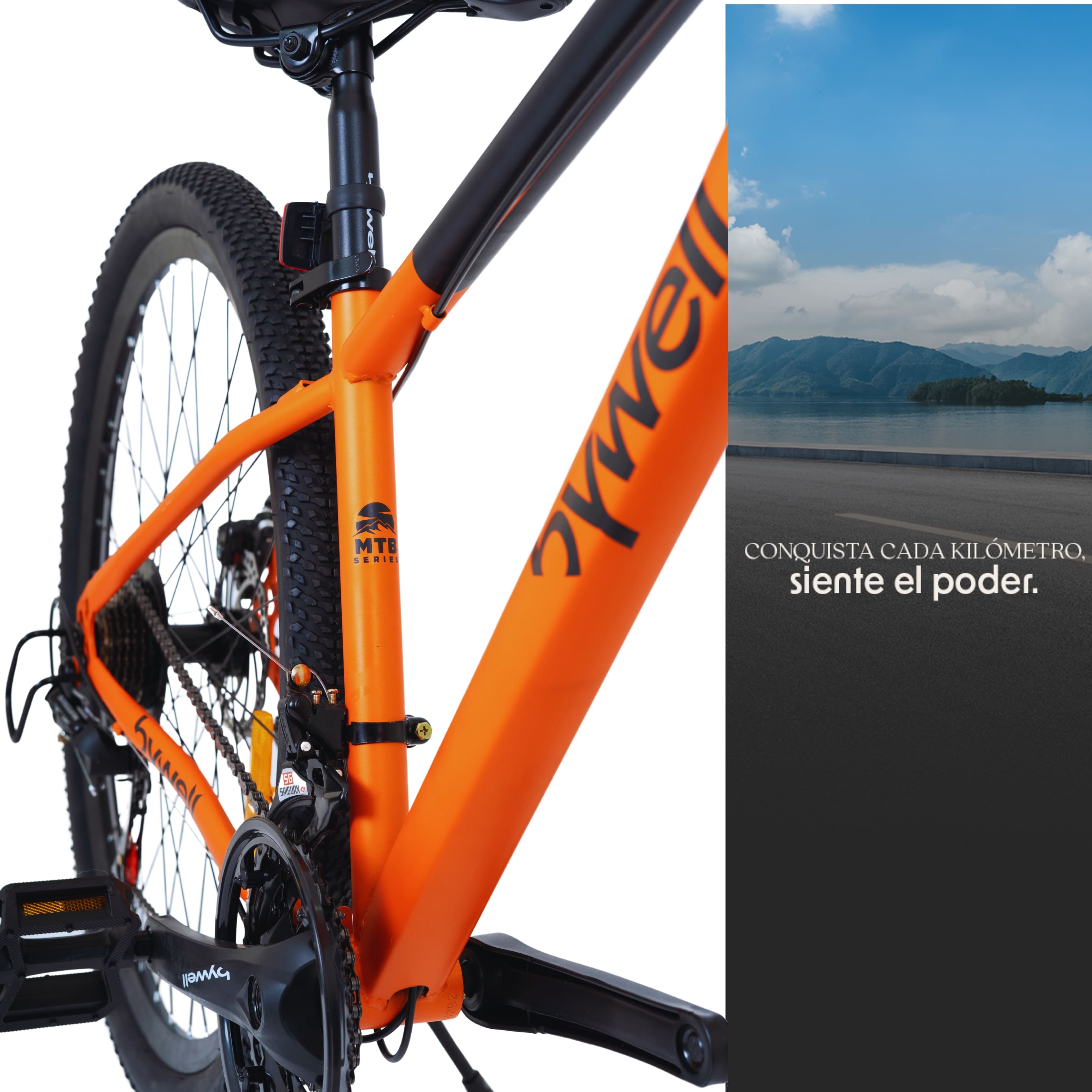 Foto 5 | Bicicleta de Montaña Bywell Velocidad 21 Aluminio Rodada 29 Naranja