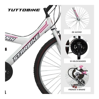 Foto 3 | Bicicleta De Montaña Monk Starbike 2.1 R26 Blanca Rosa
