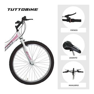 Foto 4 | Bicicleta De Montaña Monk Starbike 2.1 R26 Blanca Rosa