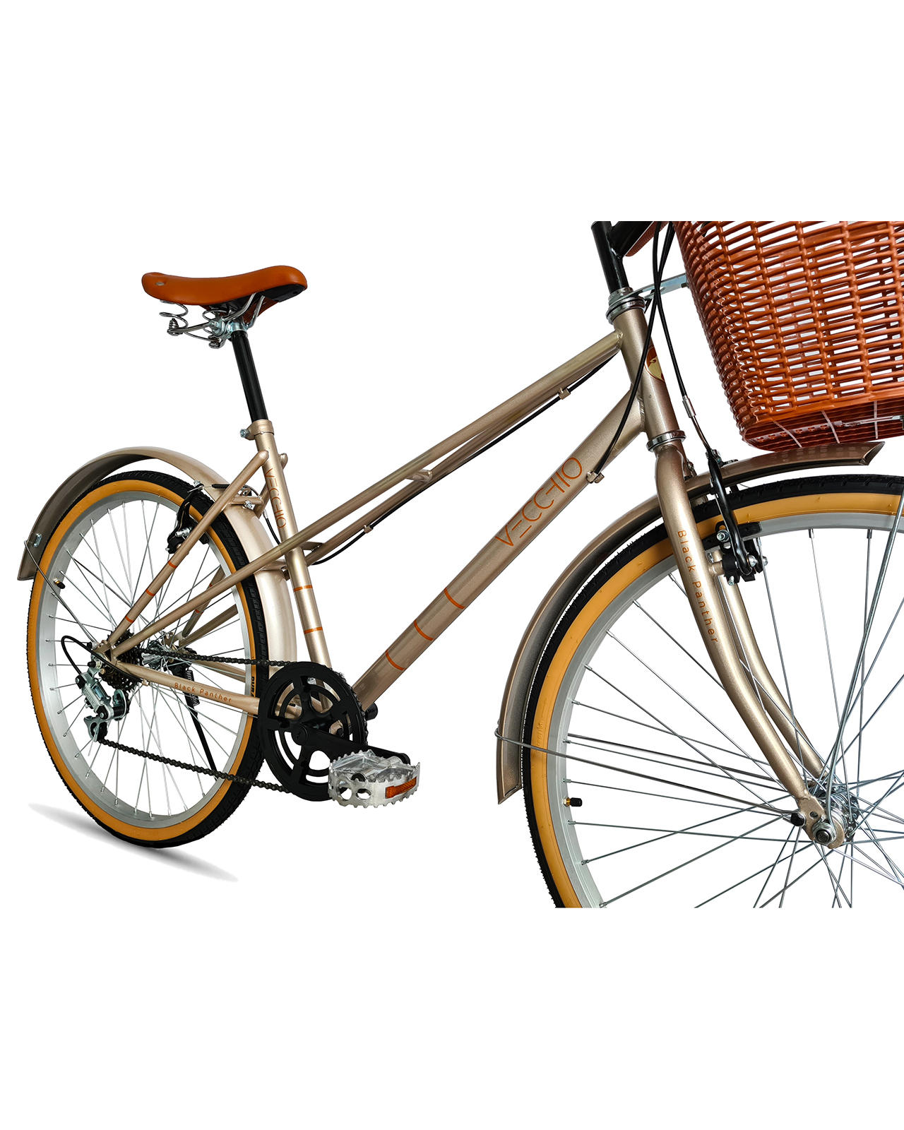 Foto 4 pulgar | Bicicleta Black Panther Vecchio D 6 Vel Rodada 26 Dorado