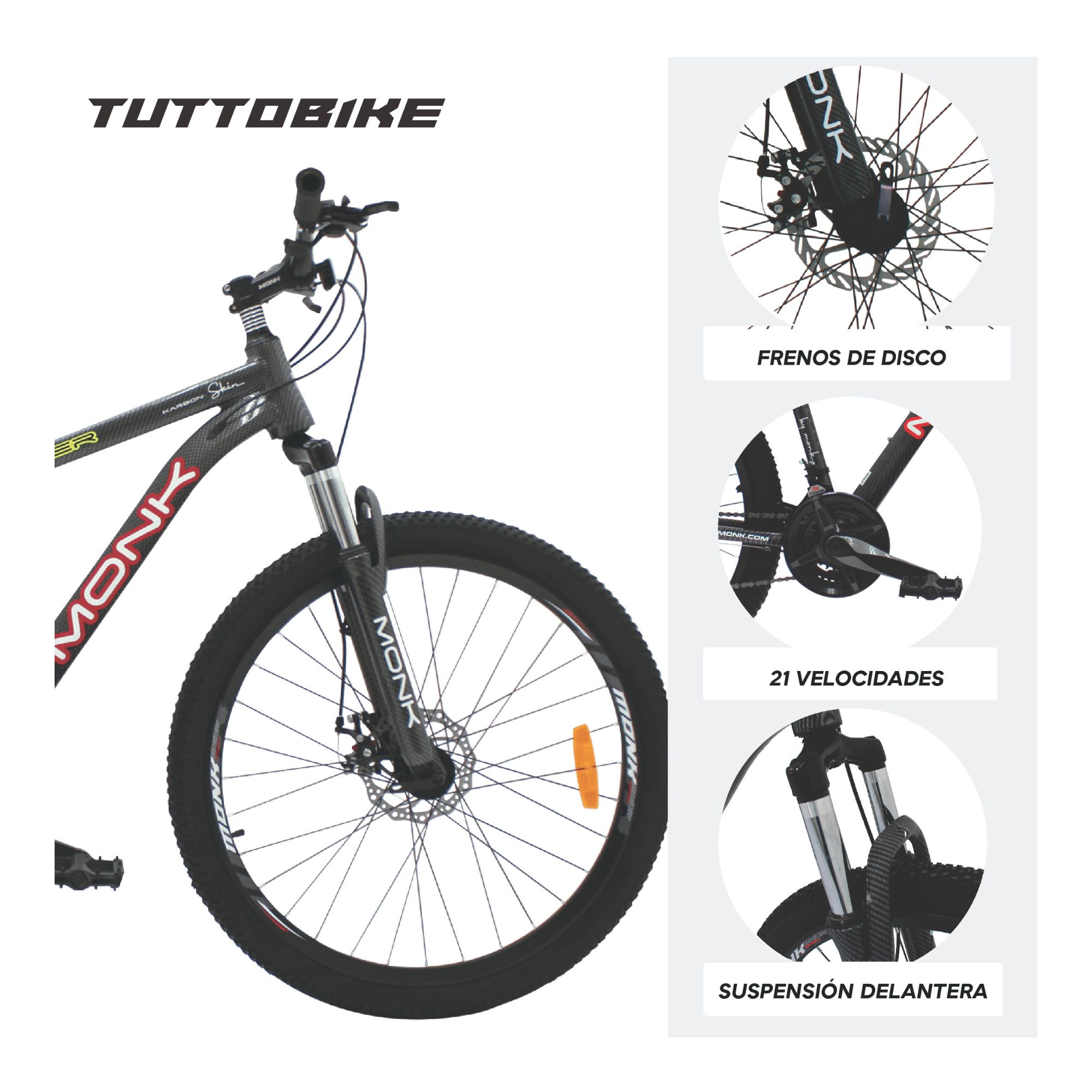Foto 3 | Bicicleta De Montaña Monk Revenger Karbon Rodada 26