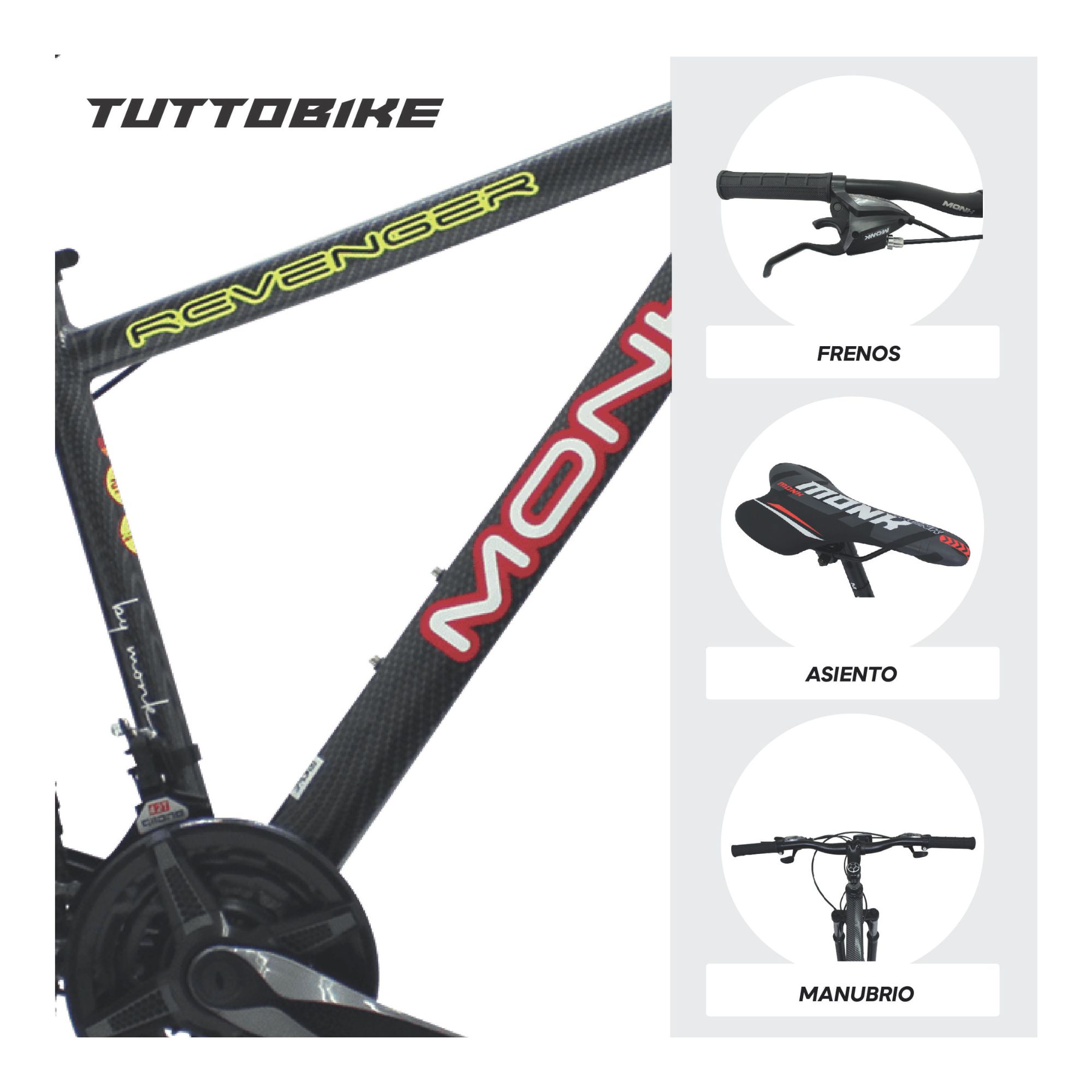 Foto 4 | Bicicleta De Montaña Monk Revenger Karbon Rodada 26