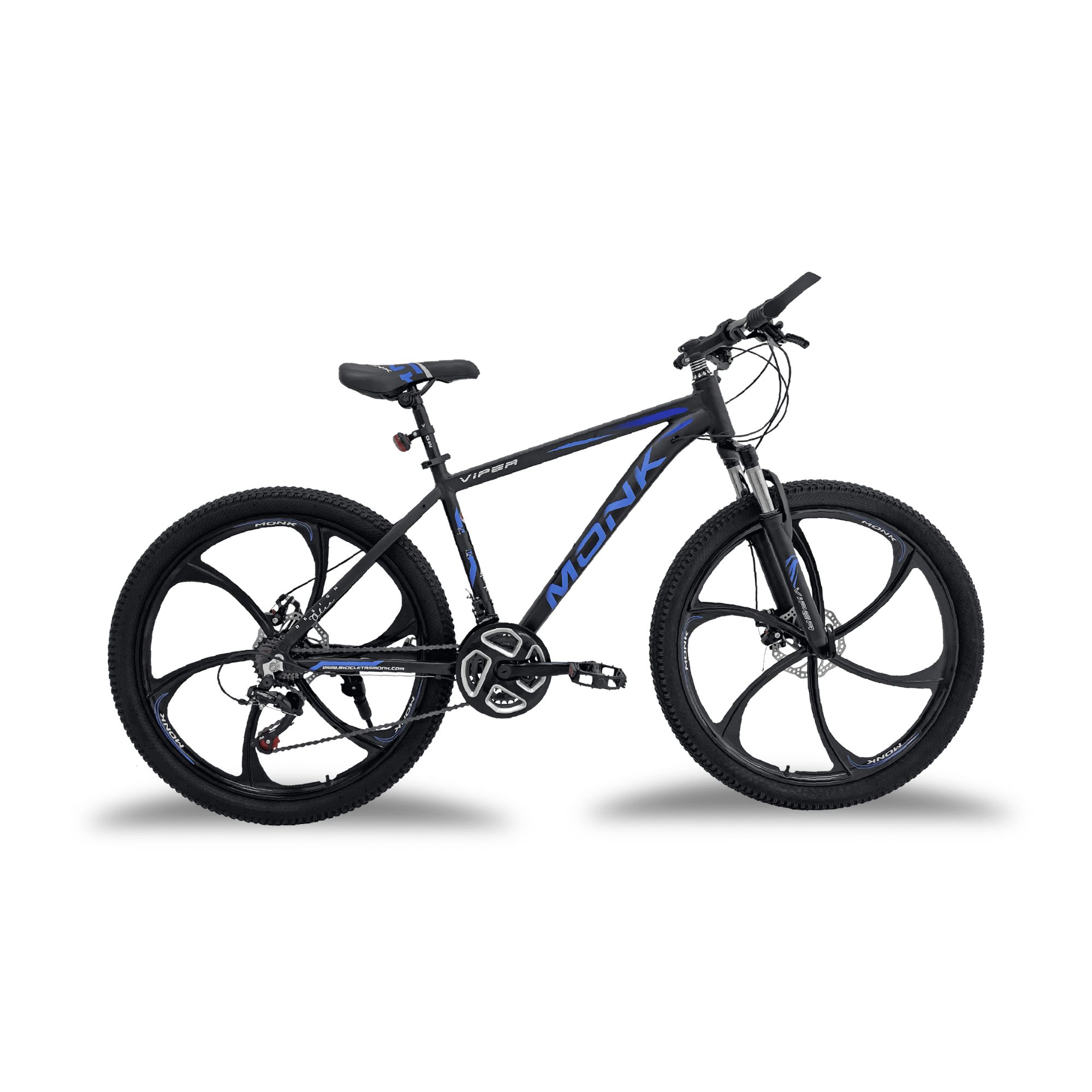 Foto 2 pulgar | Bicicleta De Montaña Monk Viper R26 21 Velocidades Negro Y Azul