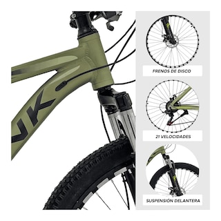 Foto 3 | Bicicleta De Montaña Monk Viper R26 21 Velocidades Verde