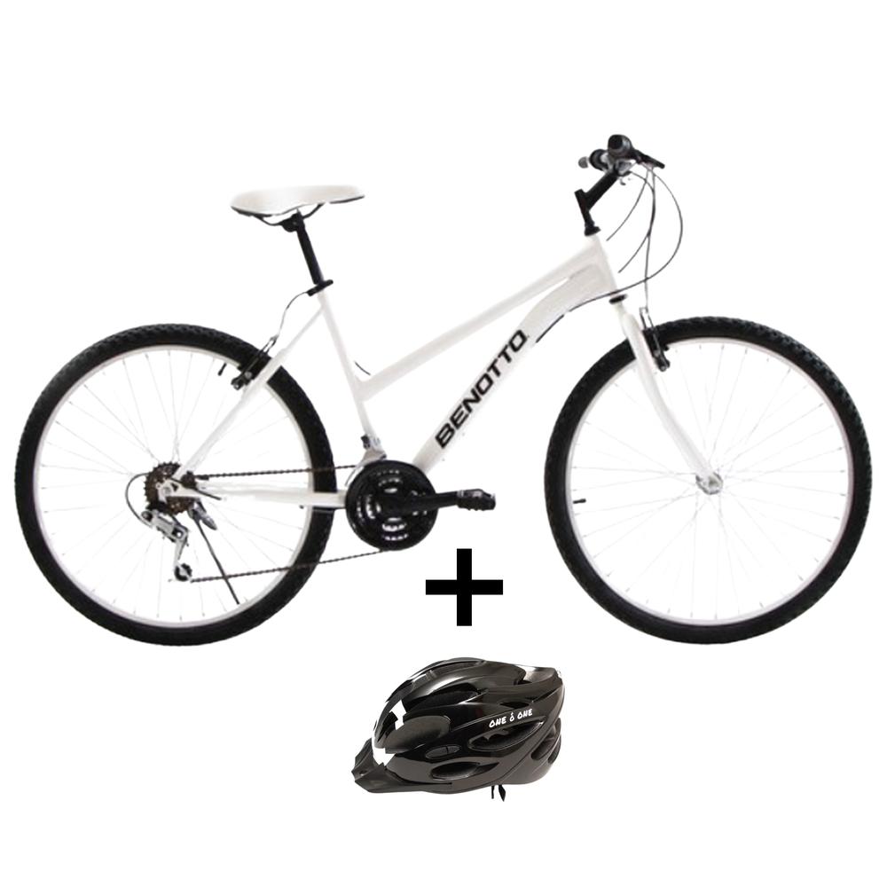Foto 2 pulgar | Combo Bicicleta Benotto Pmo R26 Blanco 18v Con Casco Talla L