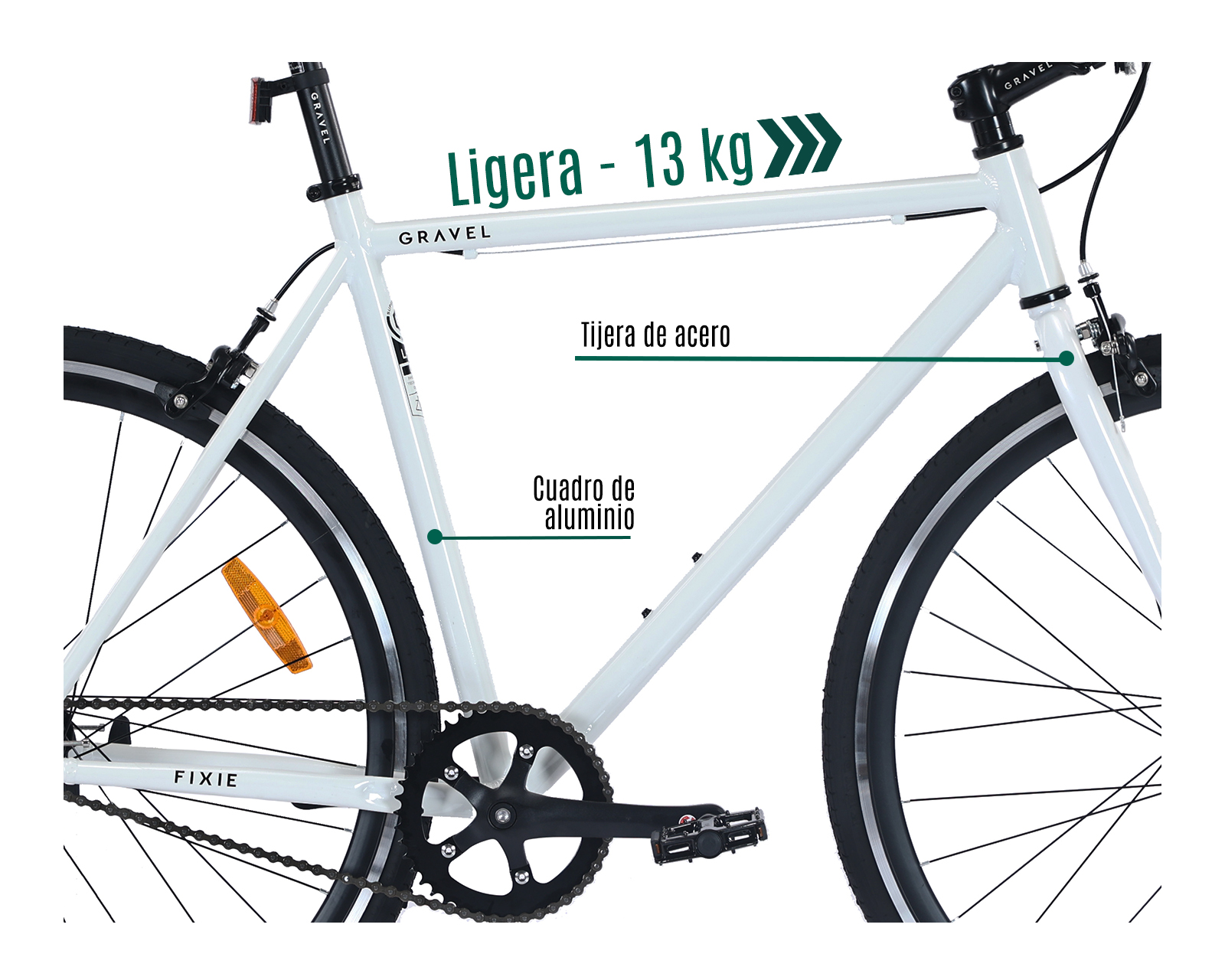 Foto 4 | Bicicleta Fixie S Blanca