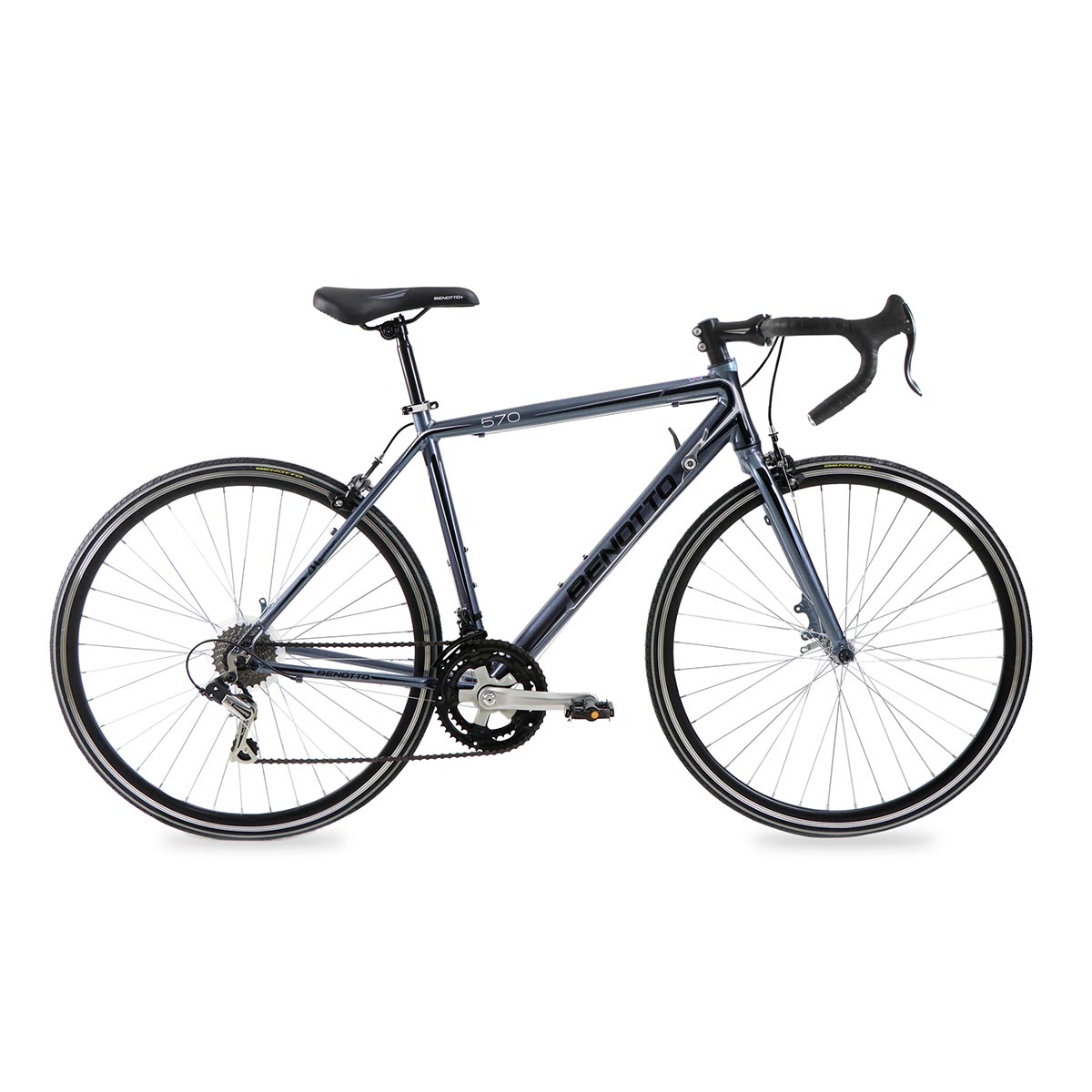 Foto 2 pulgar | Bicicleta Benotto Ruta 570 R700 14v. Shimano Ty18 Frenos Carrera Aluminio Gris Azulado Talla:54