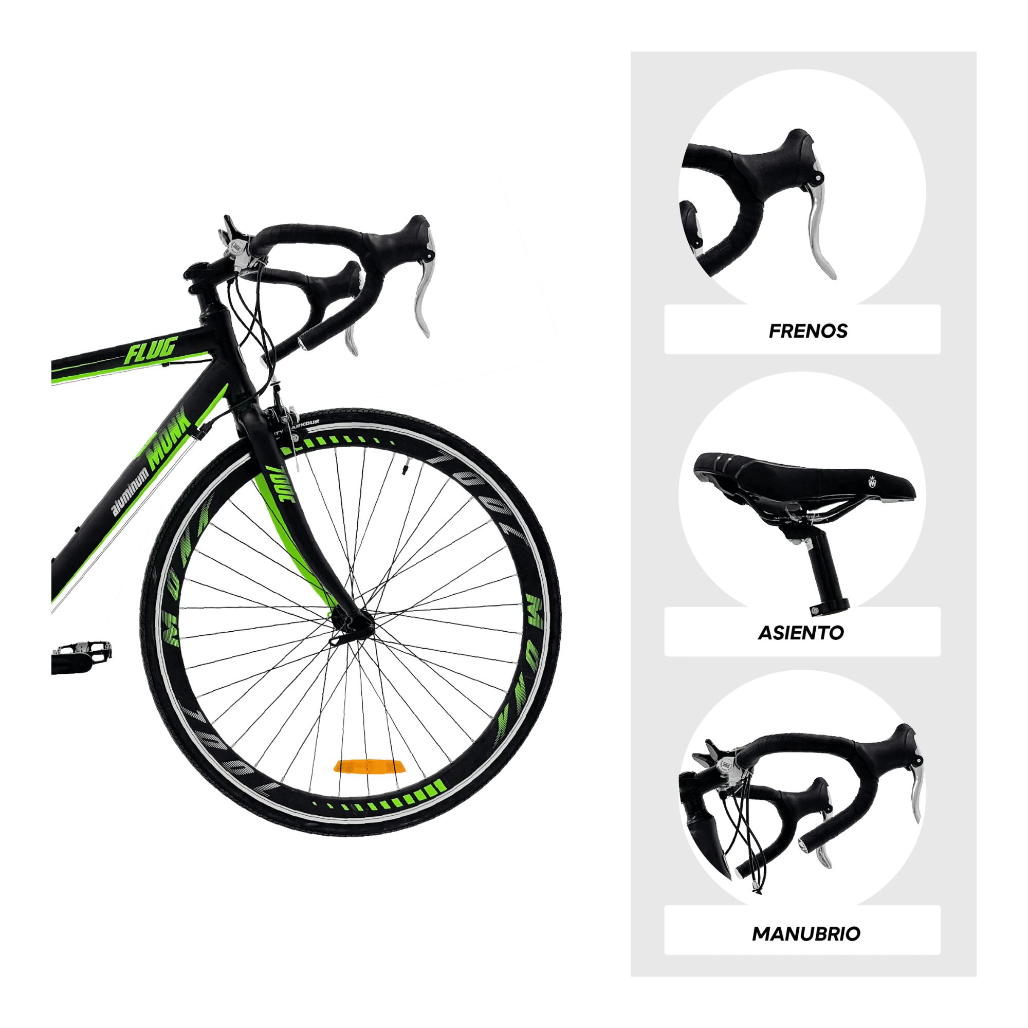 Foto 5 pulgar | Bicicleta De Ruta Monk Flug Rodada 700 Negro Verde