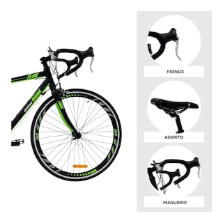 Foto 4 | Bicicleta De Ruta Monk Flug Rodada 700 Negro Verde