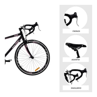 Foto 4 | Bicicleta De Ruta Monk Flug Rodada 700 Negro Rosa