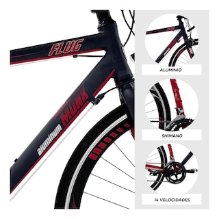 Foto 3 | Bicicleta De Ruta Monk Flug Rodada 700 Negro Rojo