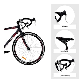 Foto 4 | Bicicleta De Ruta Monk Flug Rodada 700 Negro Rojo