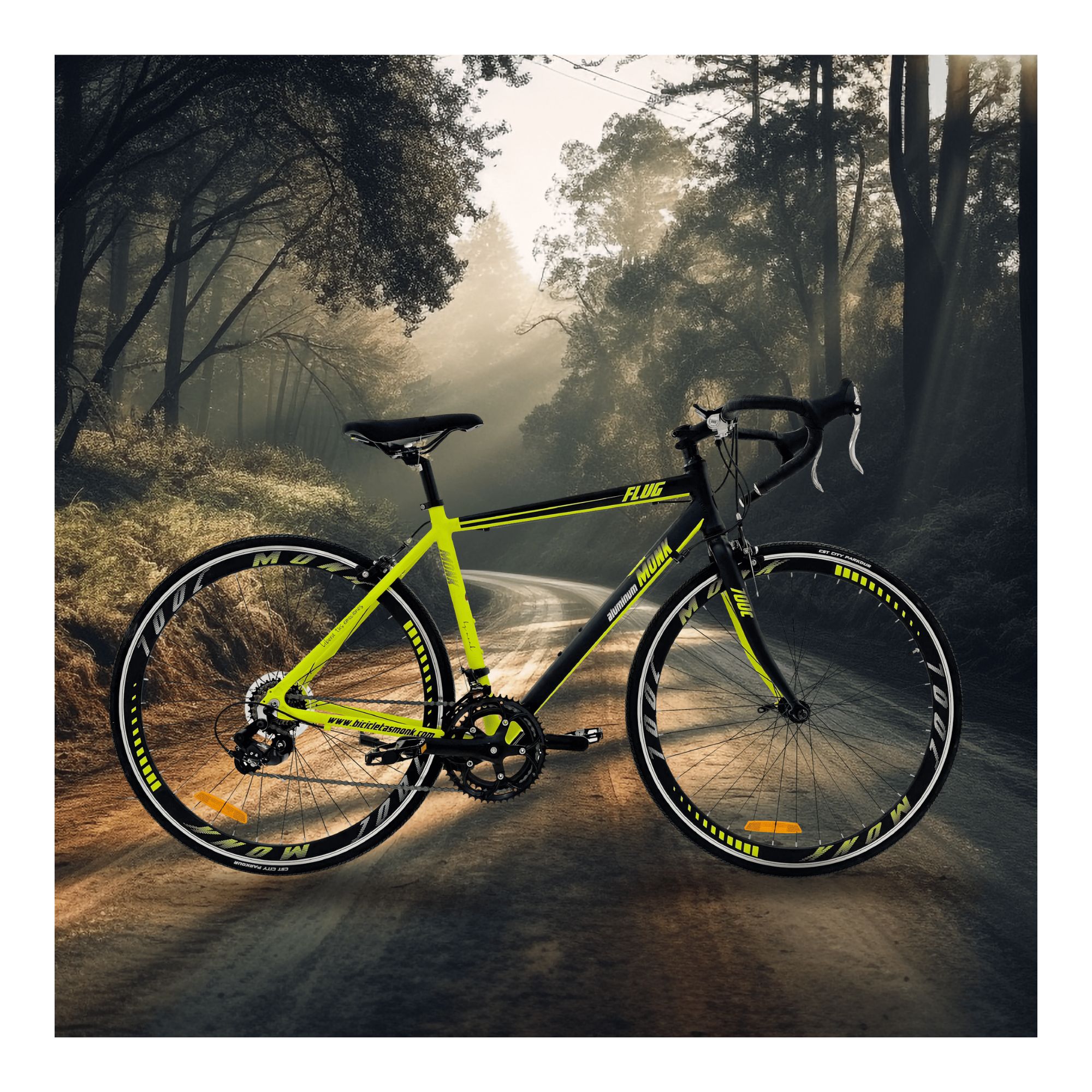 Foto 6 | Bicicleta De Ruta Monk Flug Rodada 700 Negro Amarillo