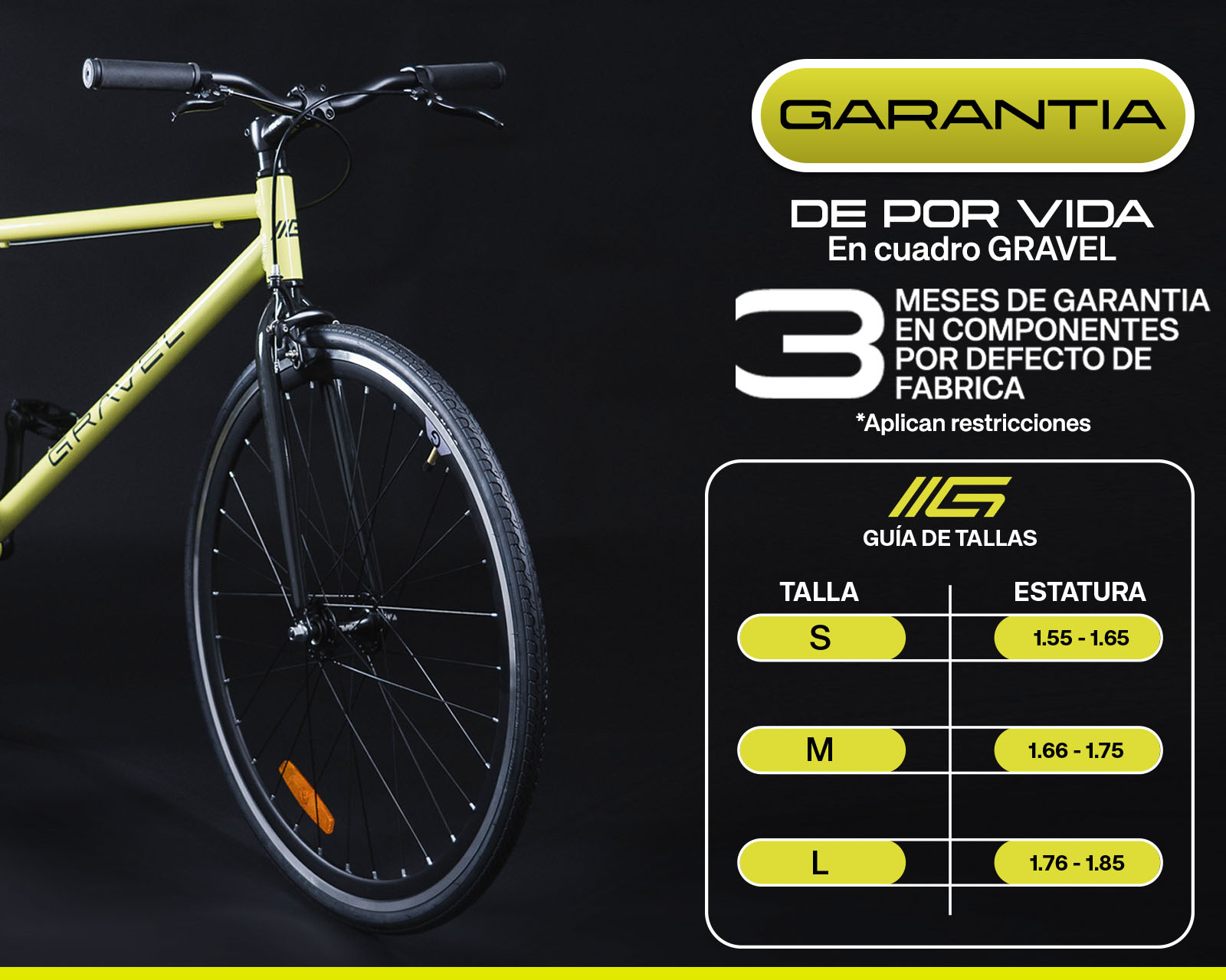 Foto 3 pulgar | Bicicleta Fixie Amarillo 47