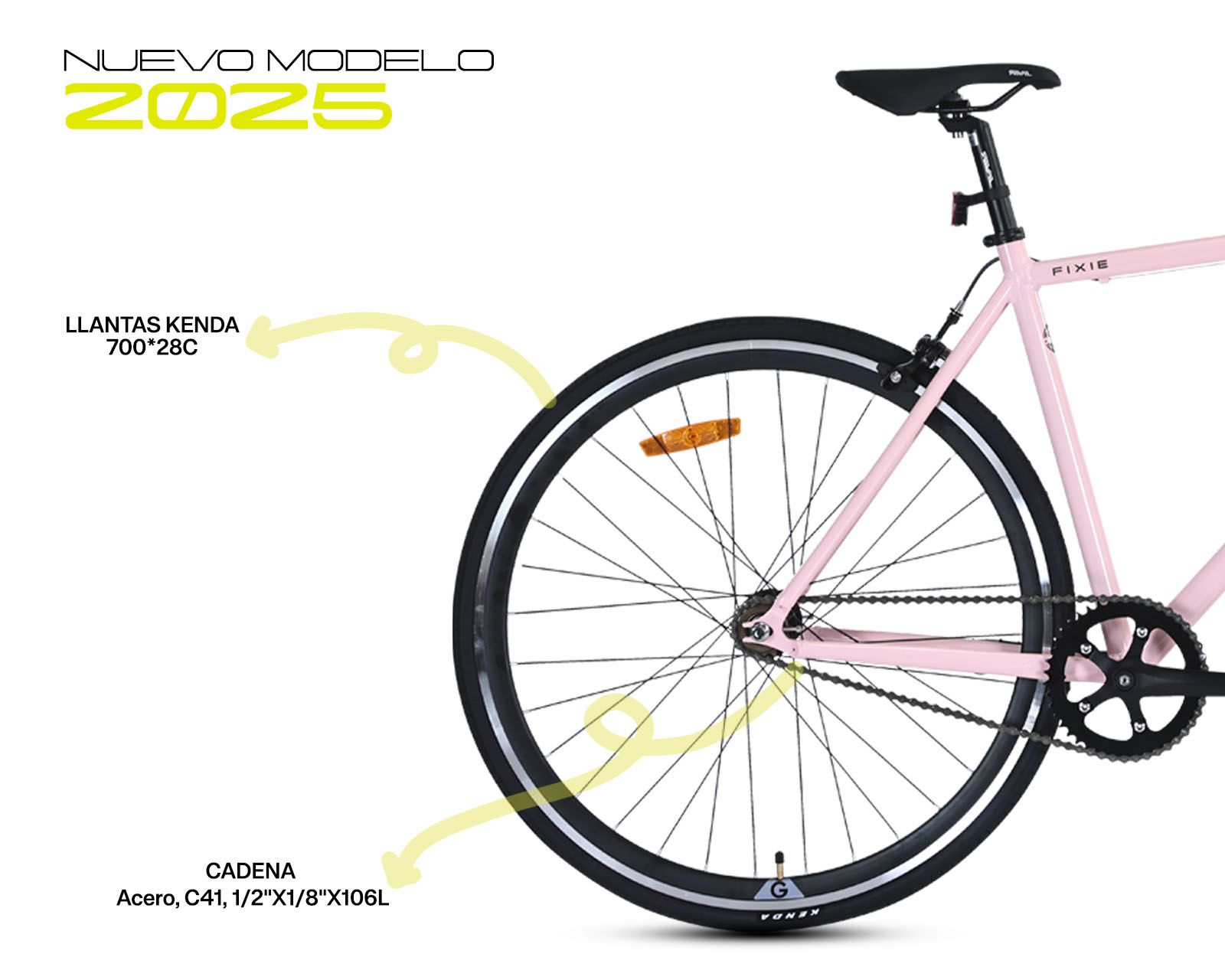 Foto 7 pulgar | Bicicleta Fixie Rosa 51