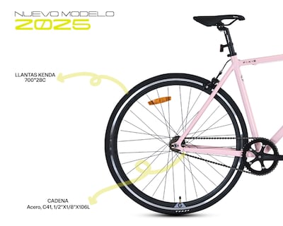 Foto 6 | Bicicleta Fixie Rosa 51