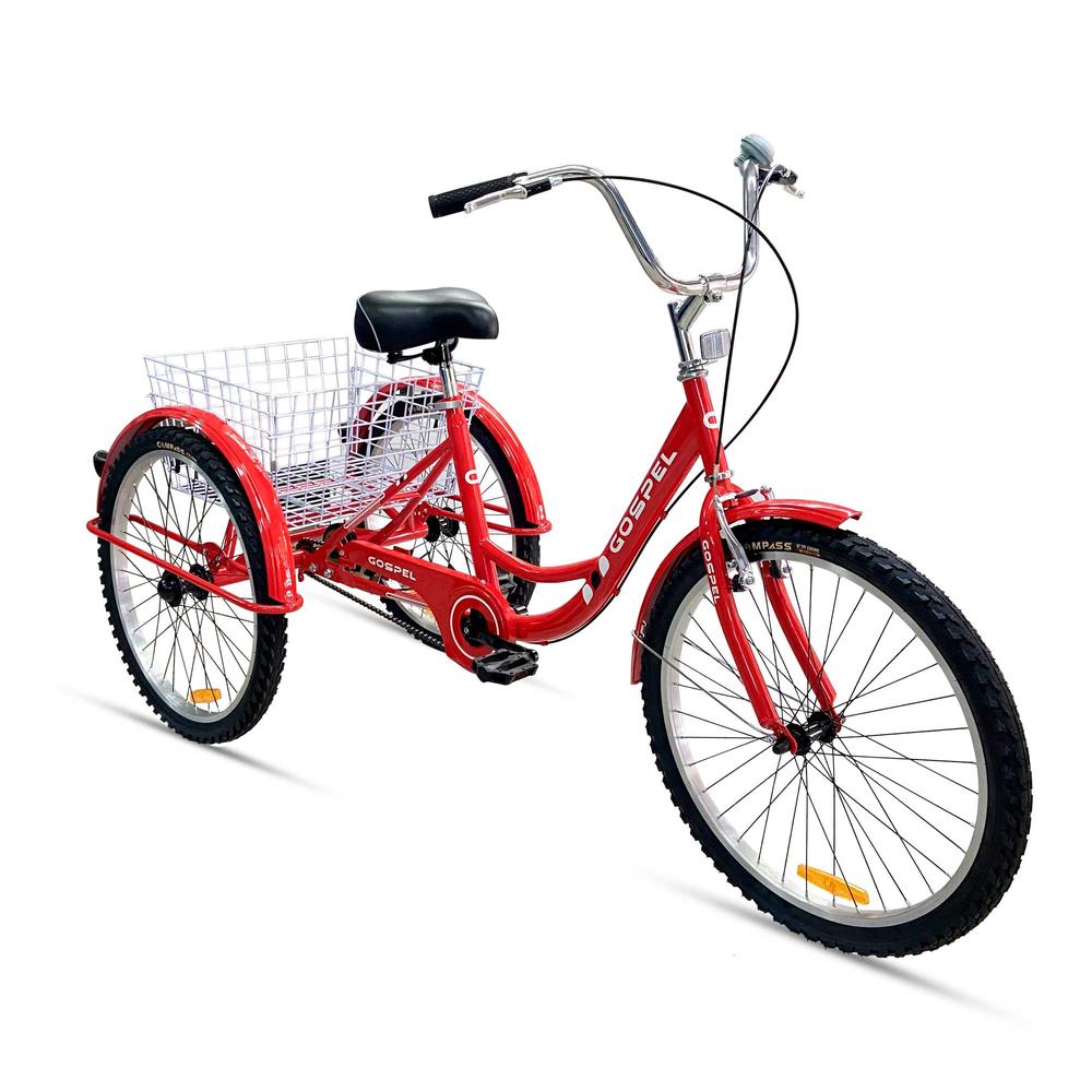 Triciclo Gospel Pl7001 R24 con Canasta color Rojo $8,800