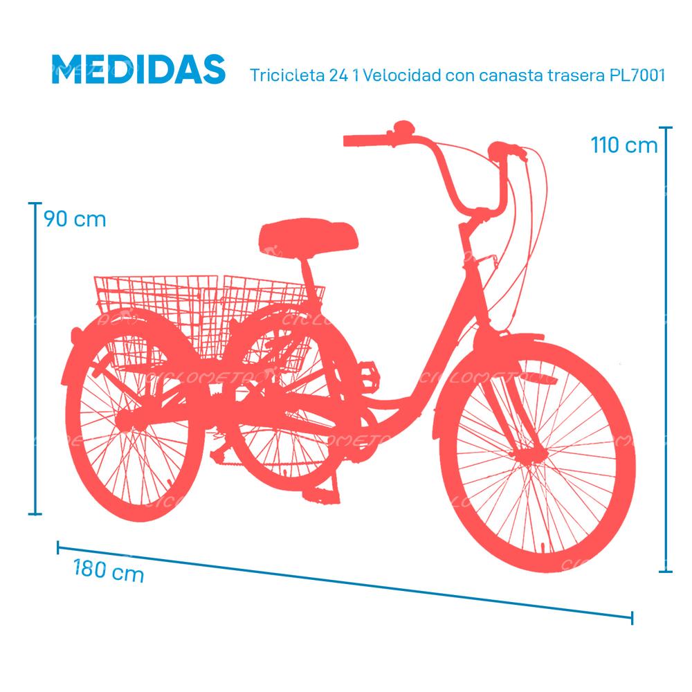 Foto 8 | Triciclo Gospel Pl7001 R24 con Canasta color Rojo