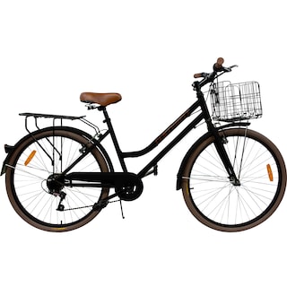 Foto 2 | Bicicleta Vintage Retro Centurfit color Negro de 26 Pulgadas con 6 Velocidades Incluye Canastilla Acero Pie de Apoyo