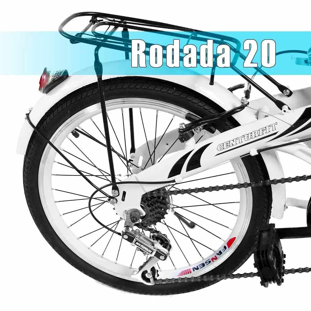 Foto 3 | Bicicleta Plegable Portátil Centurfit color Blanco de 20 Pulgadas Retro con 7 Velocidades