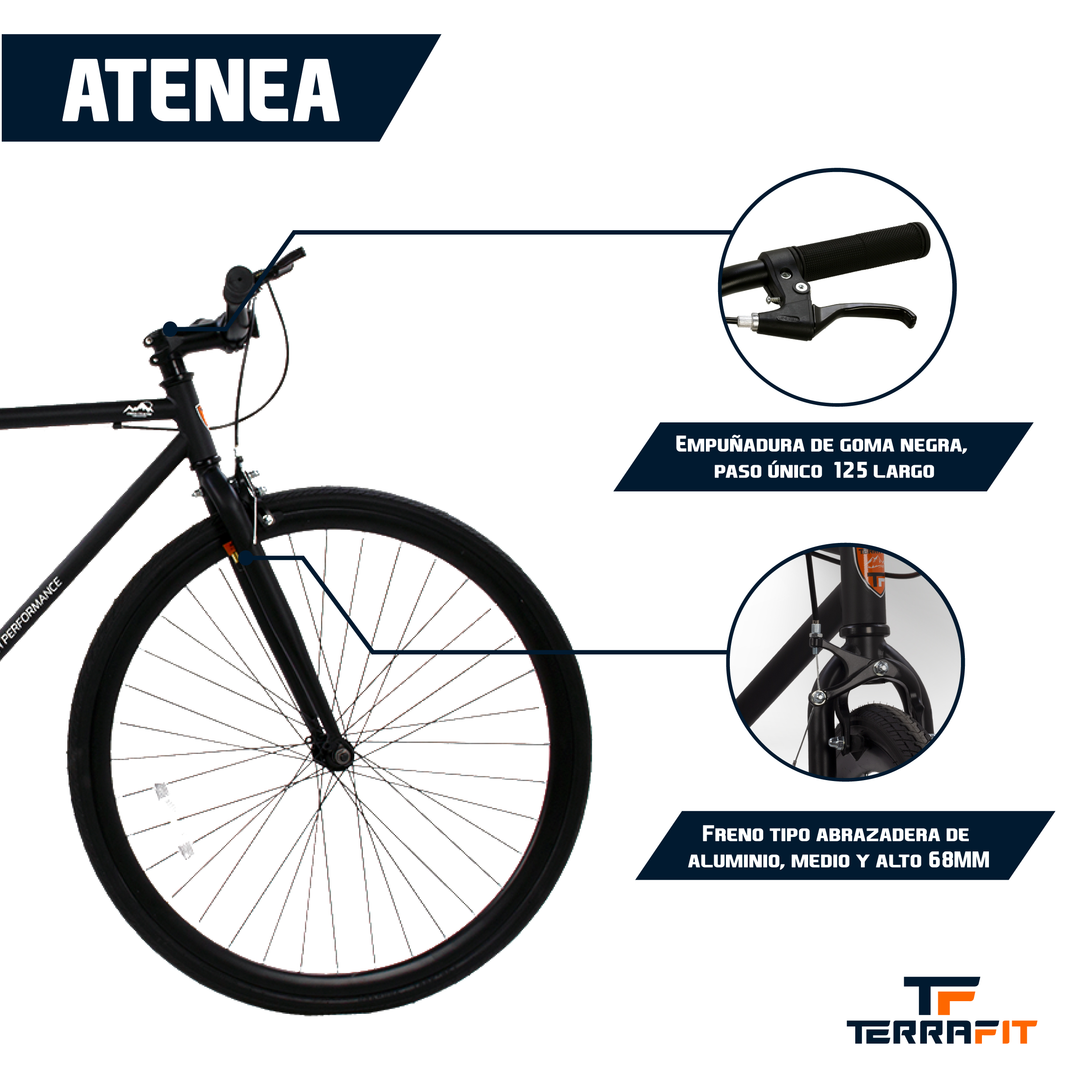 Foto 3 pulgar | Bicicleta TerraFit Fixie Rodada 700 Ciudad Atenea color Negro Adulto