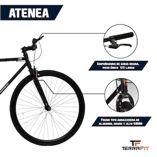 Foto 2 | Bicicleta TerraFit Fixie Rodada 700 Ciudad Atenea color Negro Adulto