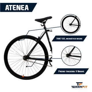 Foto 4 | Bicicleta TerraFit Fixie Rodada 700 Ciudad Atenea color Negro Adulto