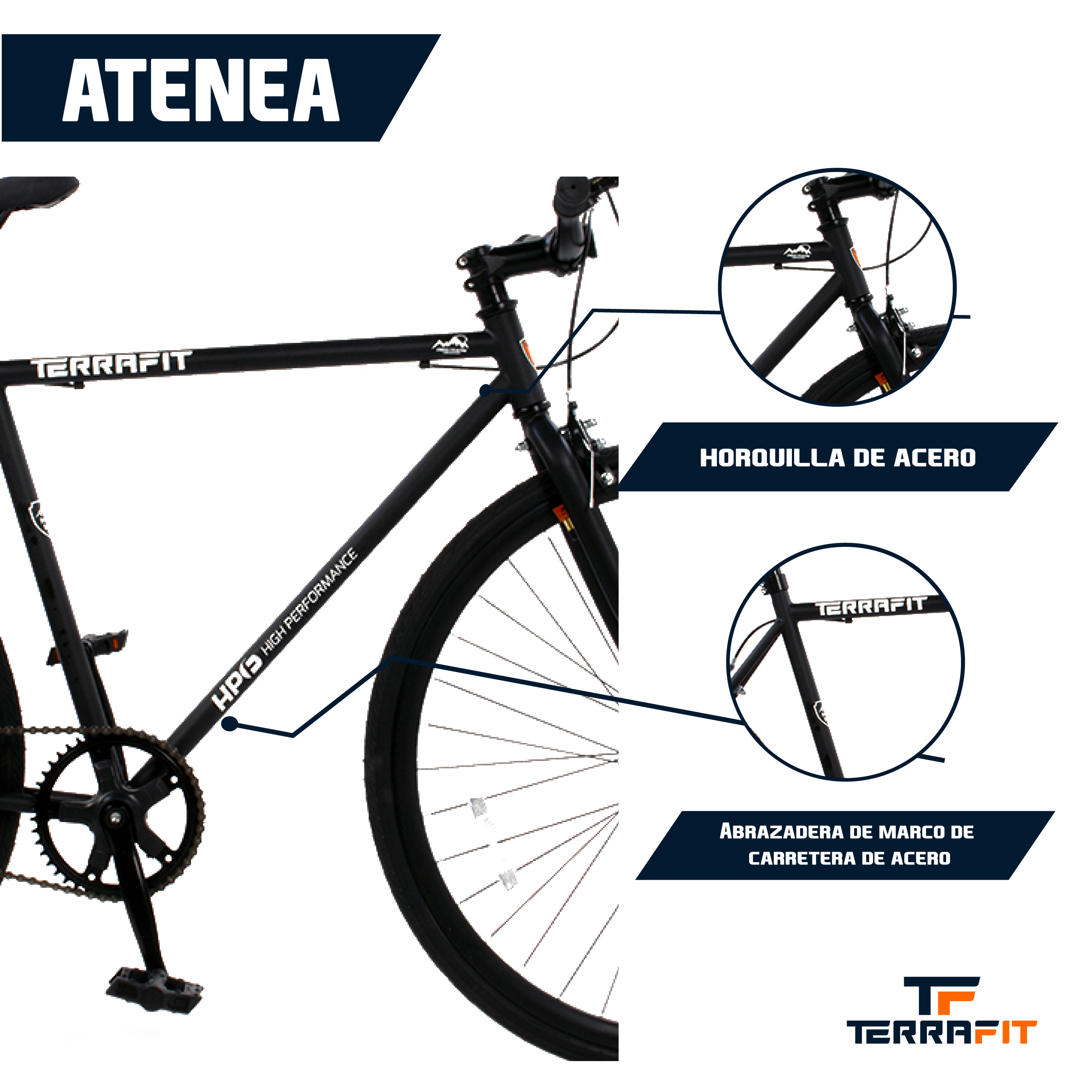 Foto 6 pulgar | Bicicleta TerraFit Fixie Rodada 700 Ciudad Atenea color Negro Adulto