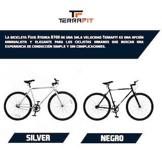 Foto 6 | Bicicleta TerraFit Fixie Rodada 700 Ciudad Atenea color Negro Adulto