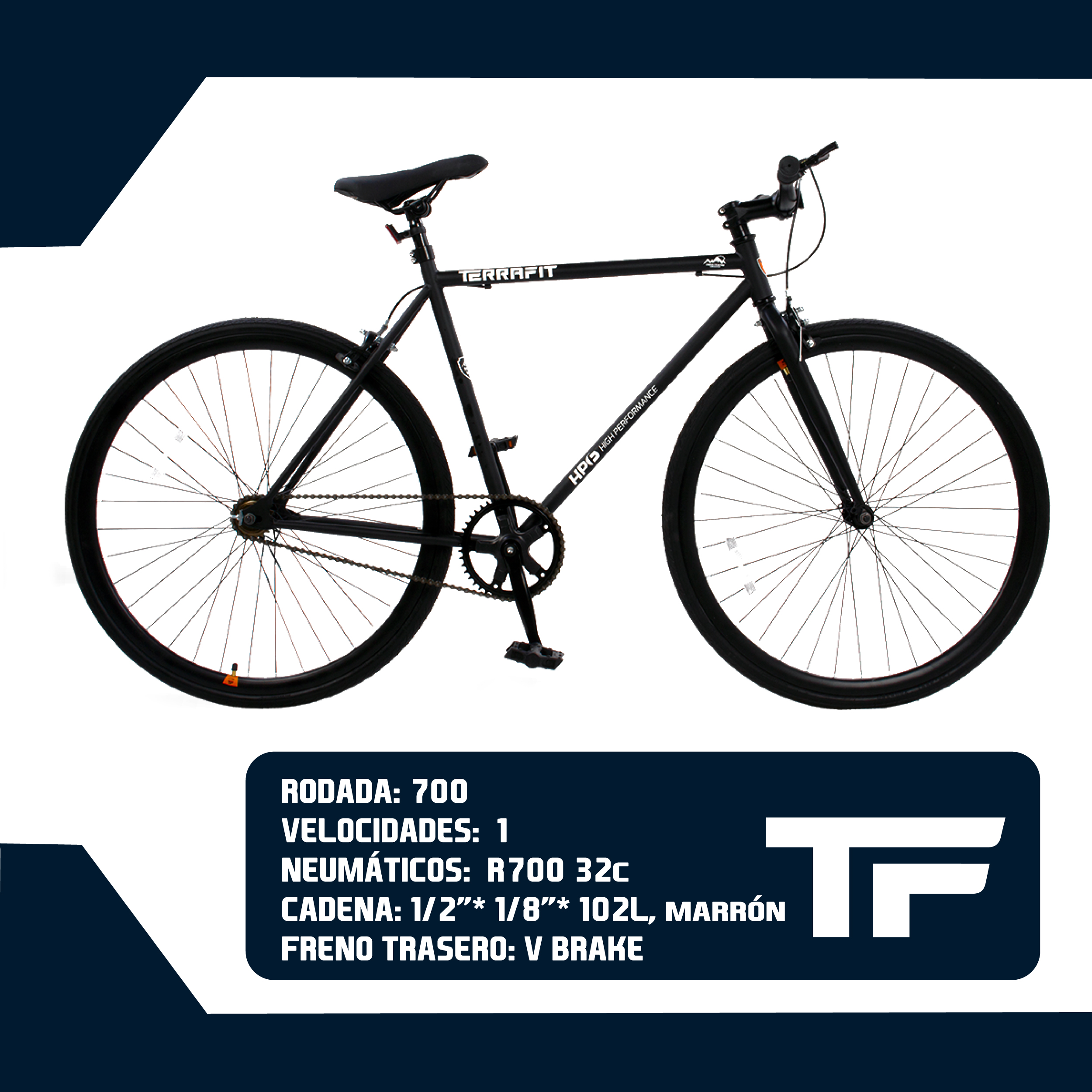 Foto 9 pulgar | Bicicleta TerraFit Fixie Rodada 700 Ciudad Atenea color Negro Adulto