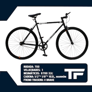 Foto 8 | Bicicleta TerraFit Fixie Rodada 700 Ciudad Atenea color Negro Adulto
