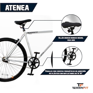 Foto 3 | Bicicleta TerraFit Fixie Rodada 700 Ciudad Atenea Plata