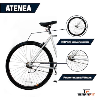 Foto 4 | Bicicleta TerraFit Fixie Rodada 700 Ciudad Atenea Plata