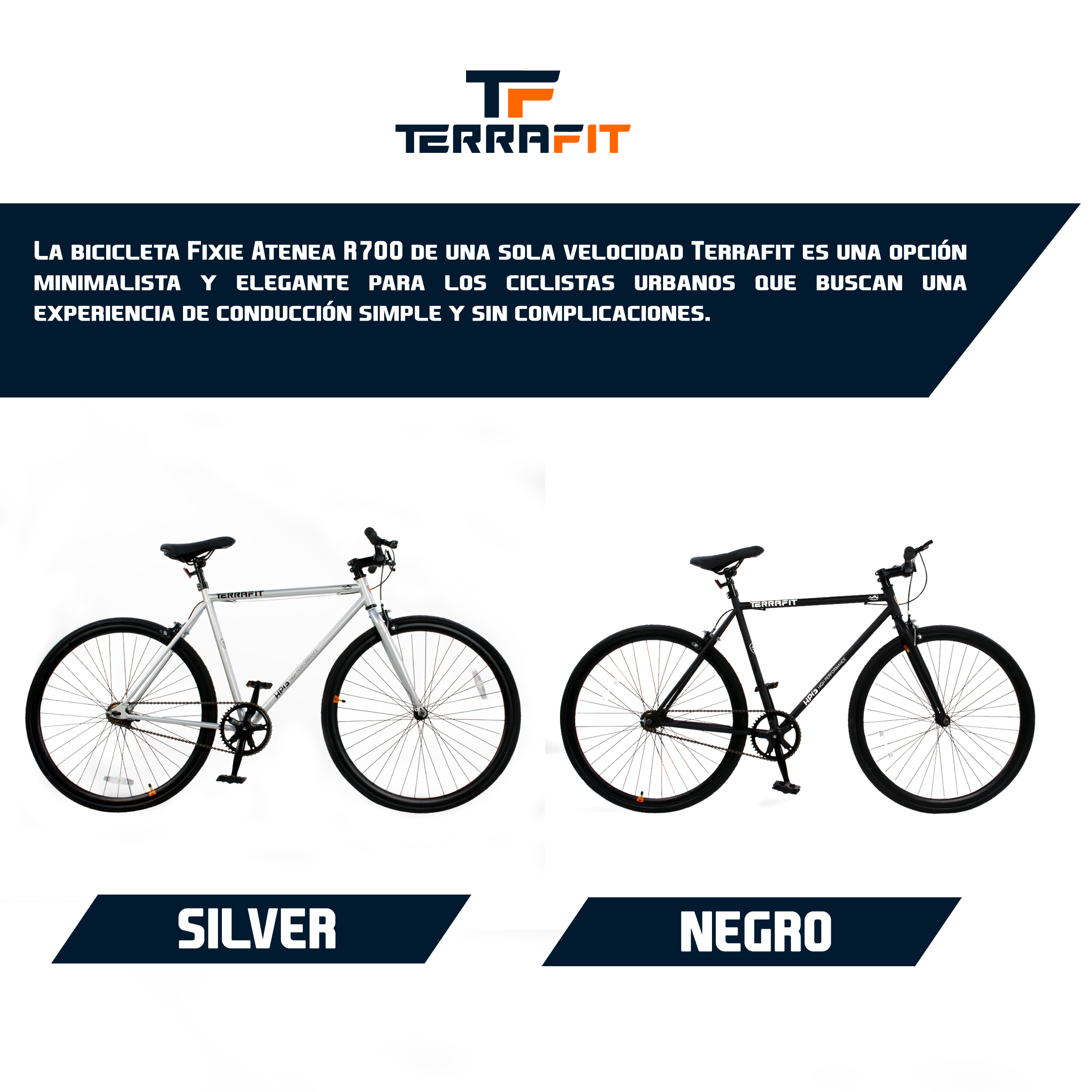 Foto 7 pulgar | Bicicleta TerraFit Fixie Rodada 700 Ciudad Atenea Plata