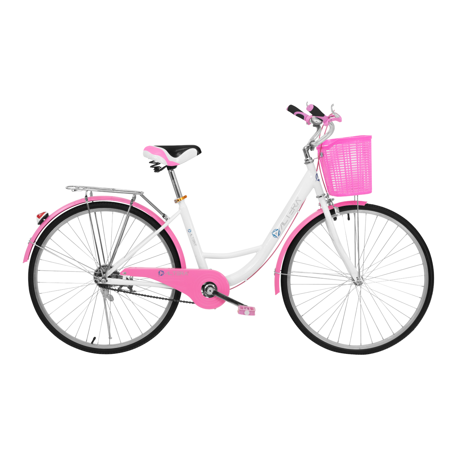 Bicicleta Retro Altera RBIKE-002 color Rosa Rodada 26 con Canastilla y Rejilla de Carga