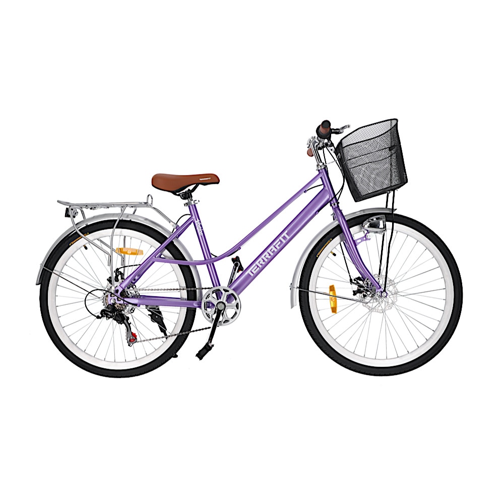 Bicicleta Vintage Terrafit Venice R26 Acero Inoxidable 7v Color Púrpura $5,299