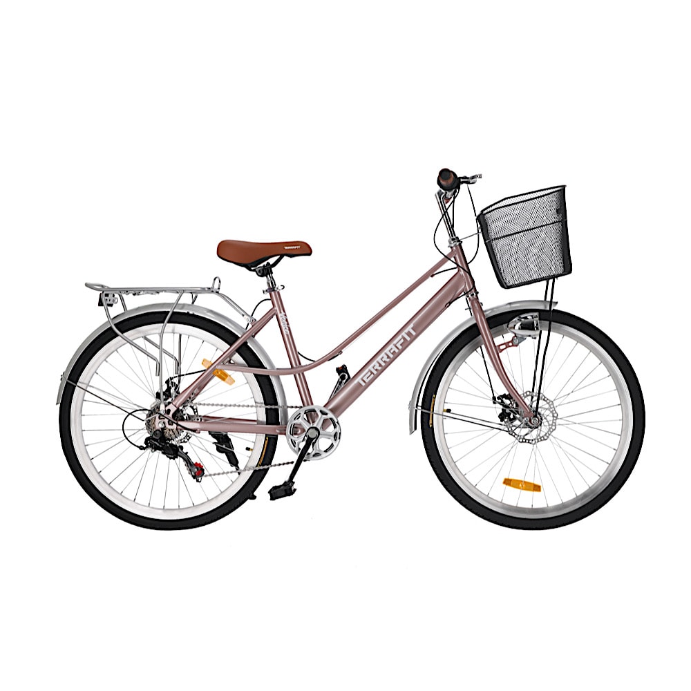 Bicicleta Vintage Terrafit Venice R26 Acero Inoxidable 7v Color Rosa $5,299