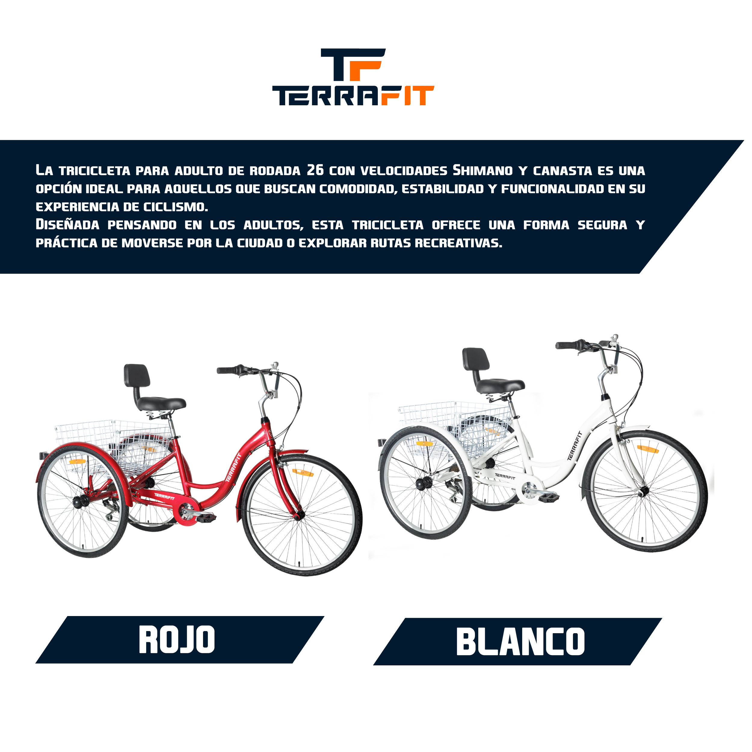 Foto 6 | Tricicleta Urbana Terrafit R26 Acero Inoxidable 7v Color Blanco