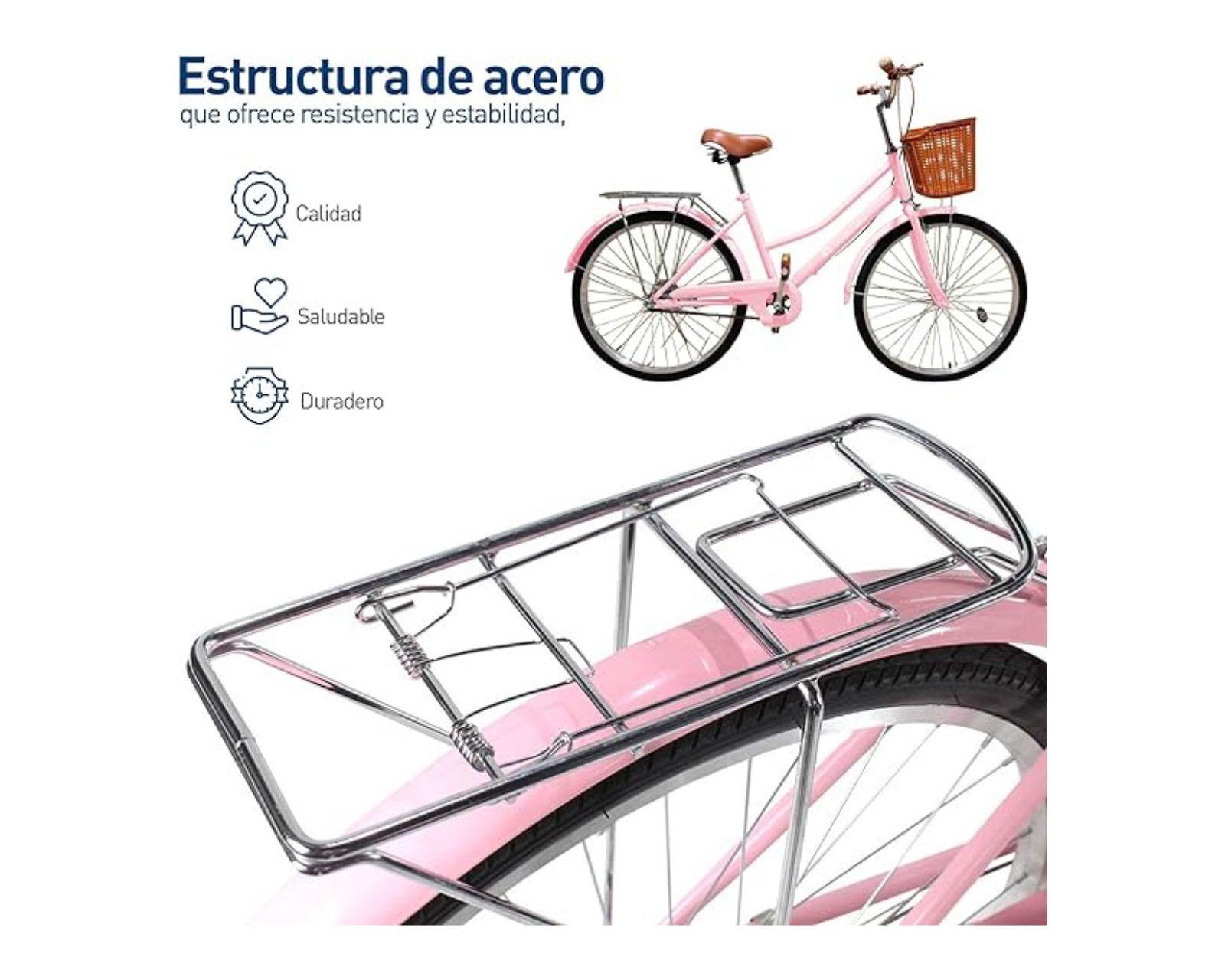 Foto 4 pulgar | Bicicleta Urbana Bluelander Rodada 26 Rosa