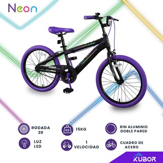 Foto 3 | Bicicleta Para Niño De Montaña Neon Rodada 20 Kubor Purpura