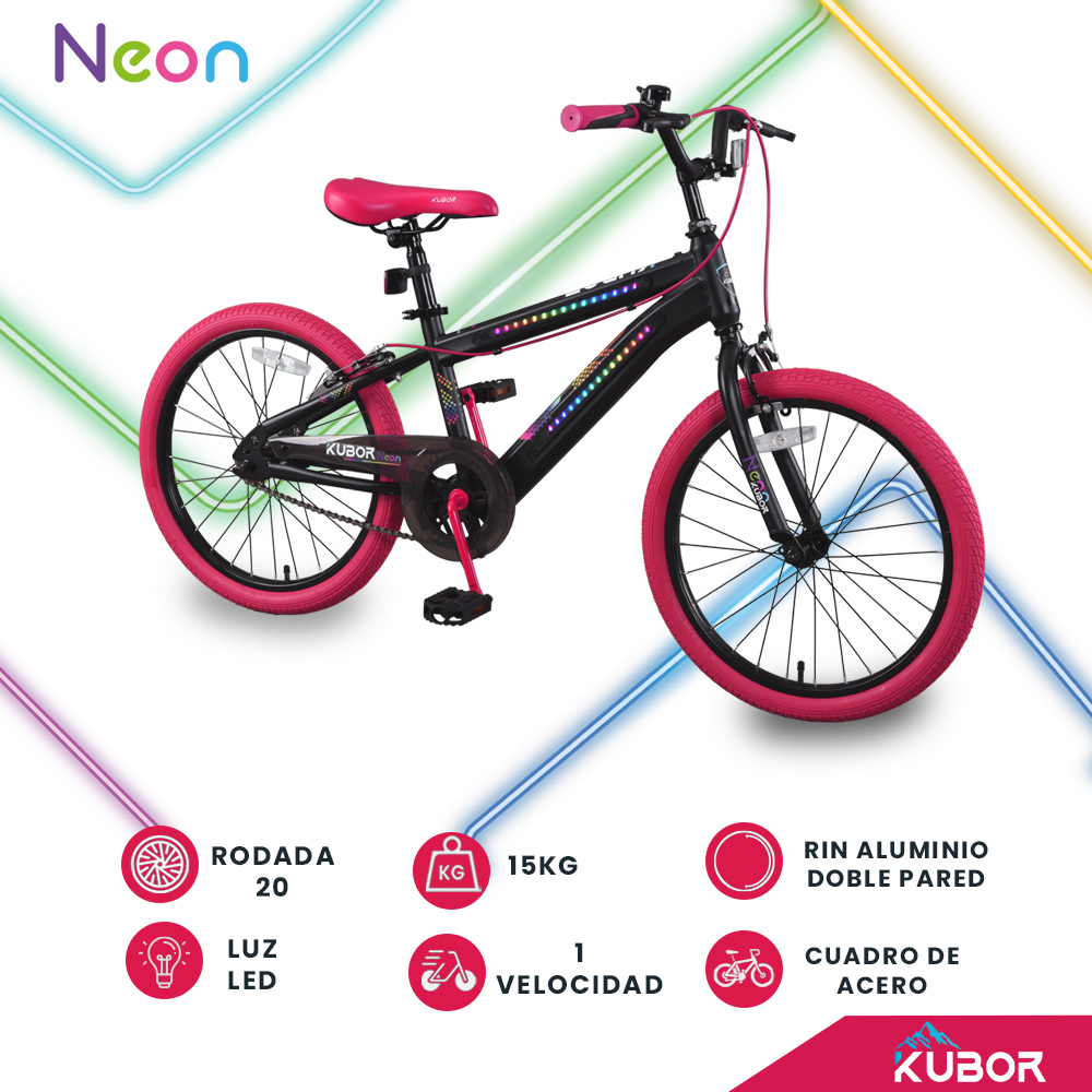 Foto 4 pulgar | Bicicleta Para Niño De Montaña Neon Rodada 20 Kubor Rosa