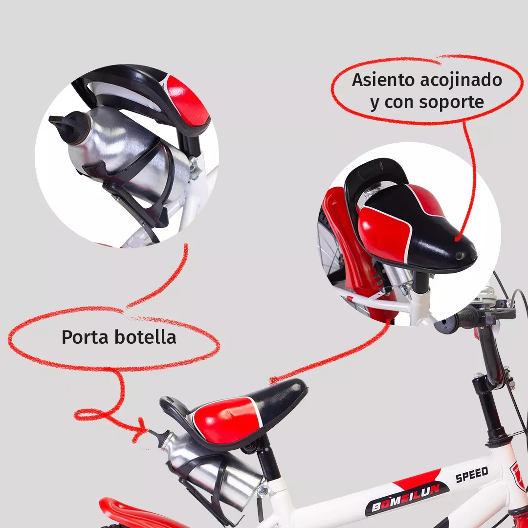 Foto 5 | Bicicleta Entrenadora para Niños AEIOU Qk-11 con Campana R20
