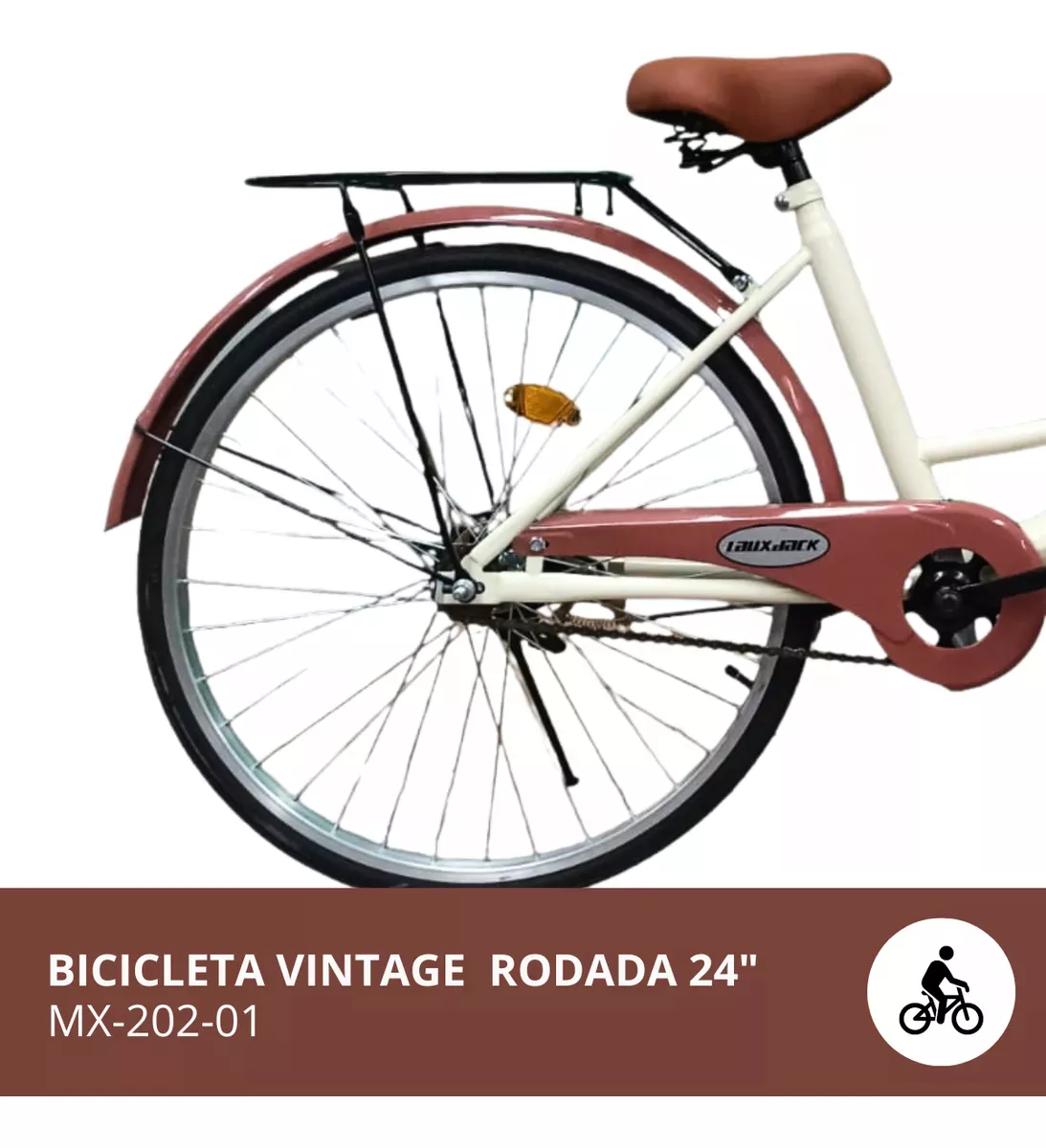 Foto 2 | Bicicleta Urbana Vintage R24 Retro De Paseo Con Canastilla Beige/cafe