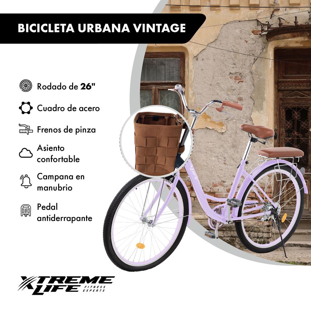 Foto 2 | Bicicleta Urbana R26 Canastilla Freno De Pinza Acero Vintage