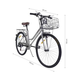 Foto 4 | Bicicleta Urbana Vintage De Paseo R26 Frenos V-brakes 7vel Plata