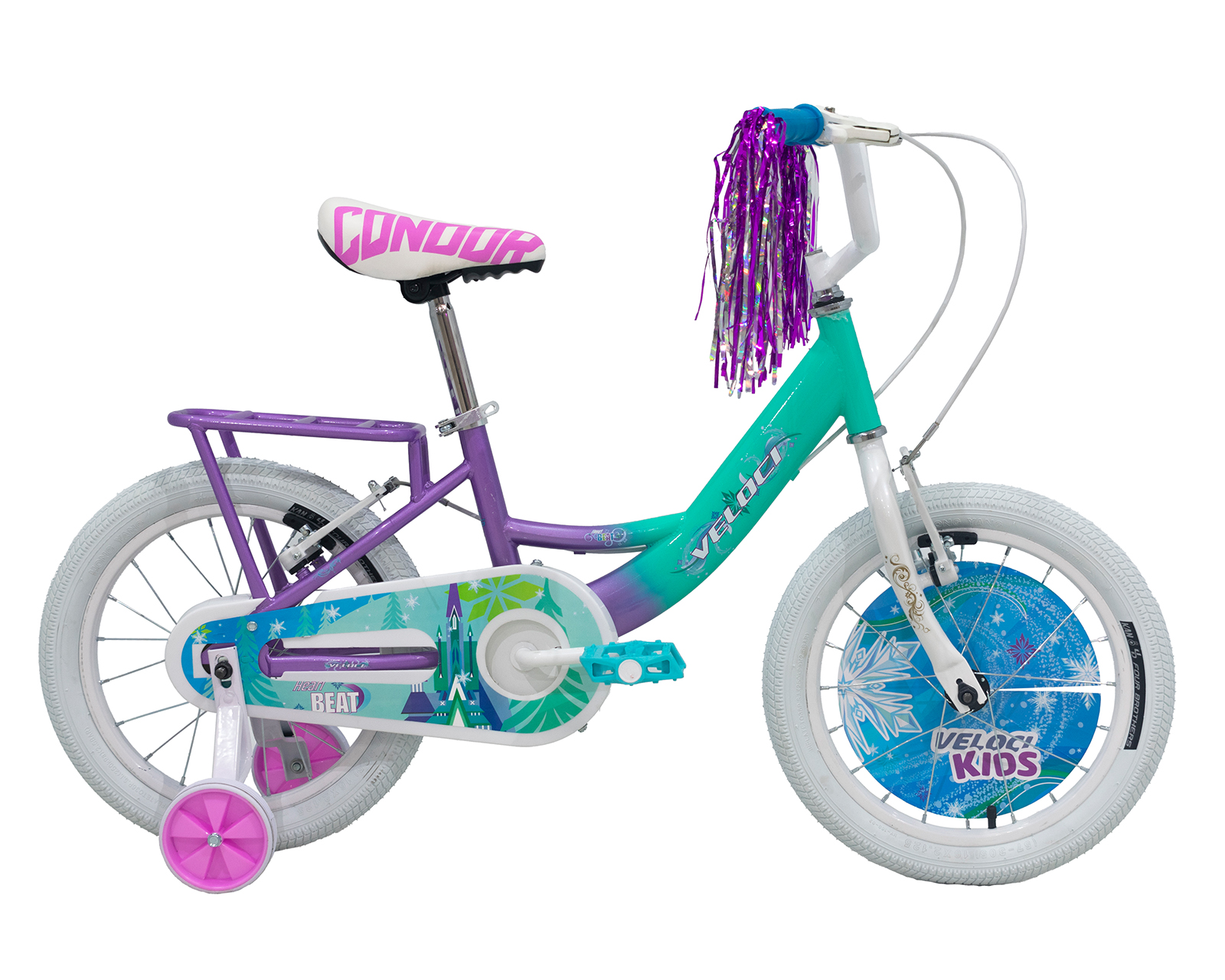 Bicicleta Veloci Heart Beat Rodada 16 Turqueza