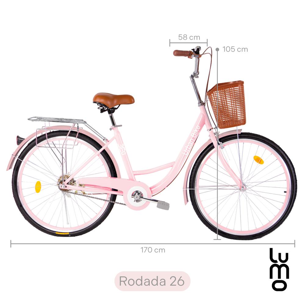 Foto 3 pulgar | Bicicleta Urbana De Paseo R26 Doble Freno Vintage Canastilla