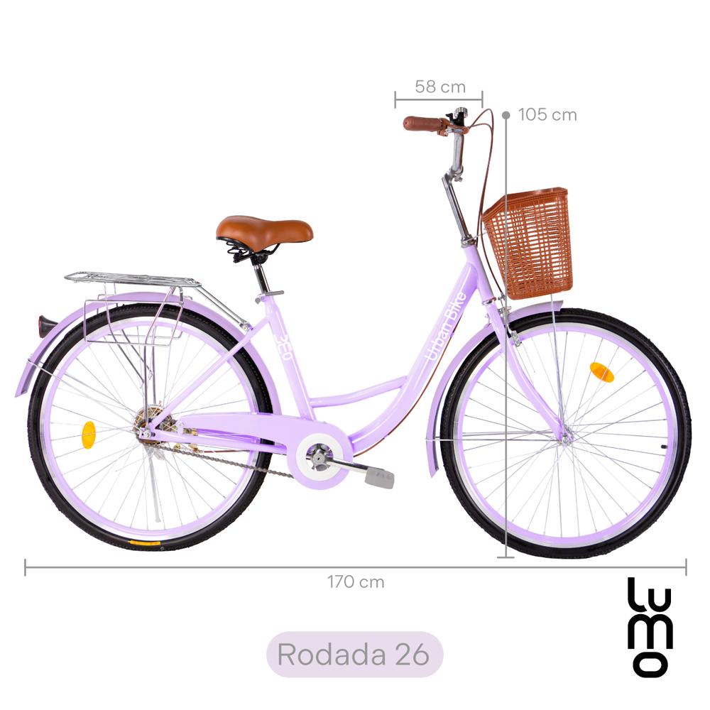 Foto 3 pulgar | Bicicleta Urbana De Paseo R26 Doble Freno Vintage Canastilla