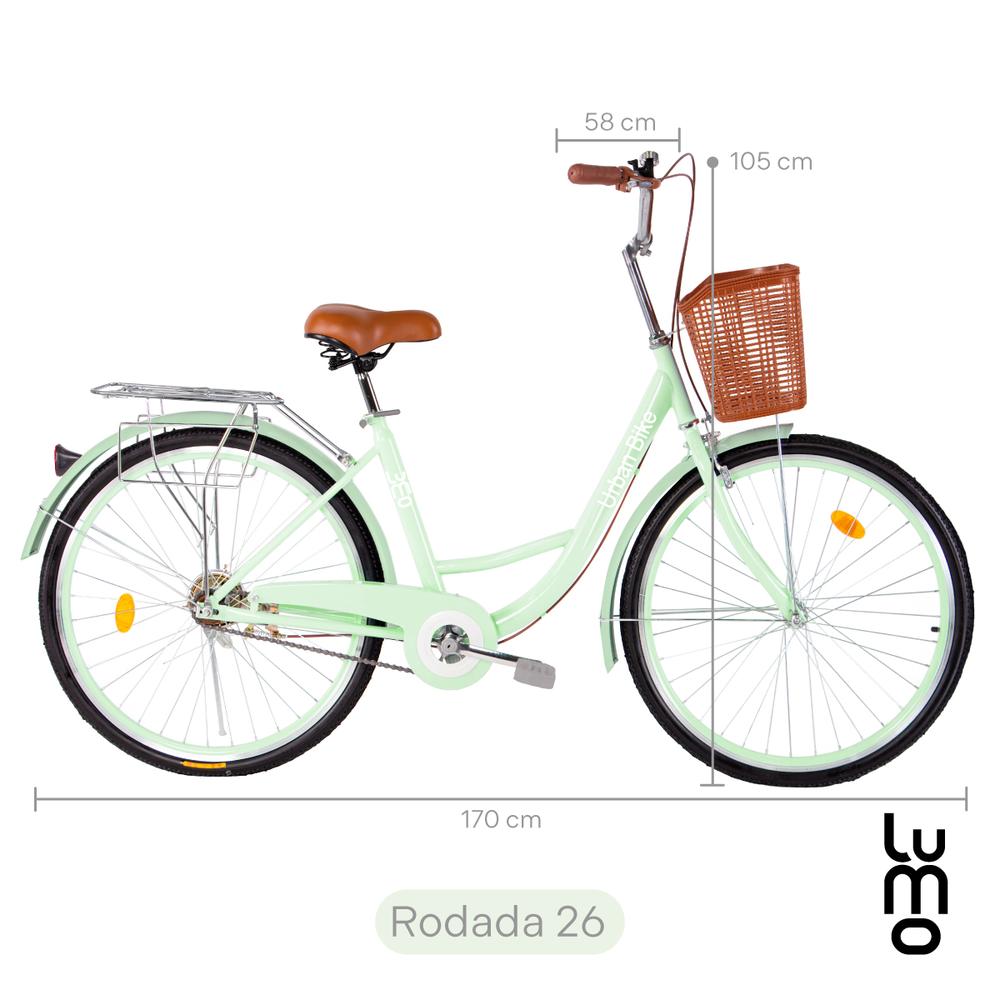 Foto 3 pulgar | Bicicleta Urbana De Paseo R26 Doble Freno Vintage Canastilla