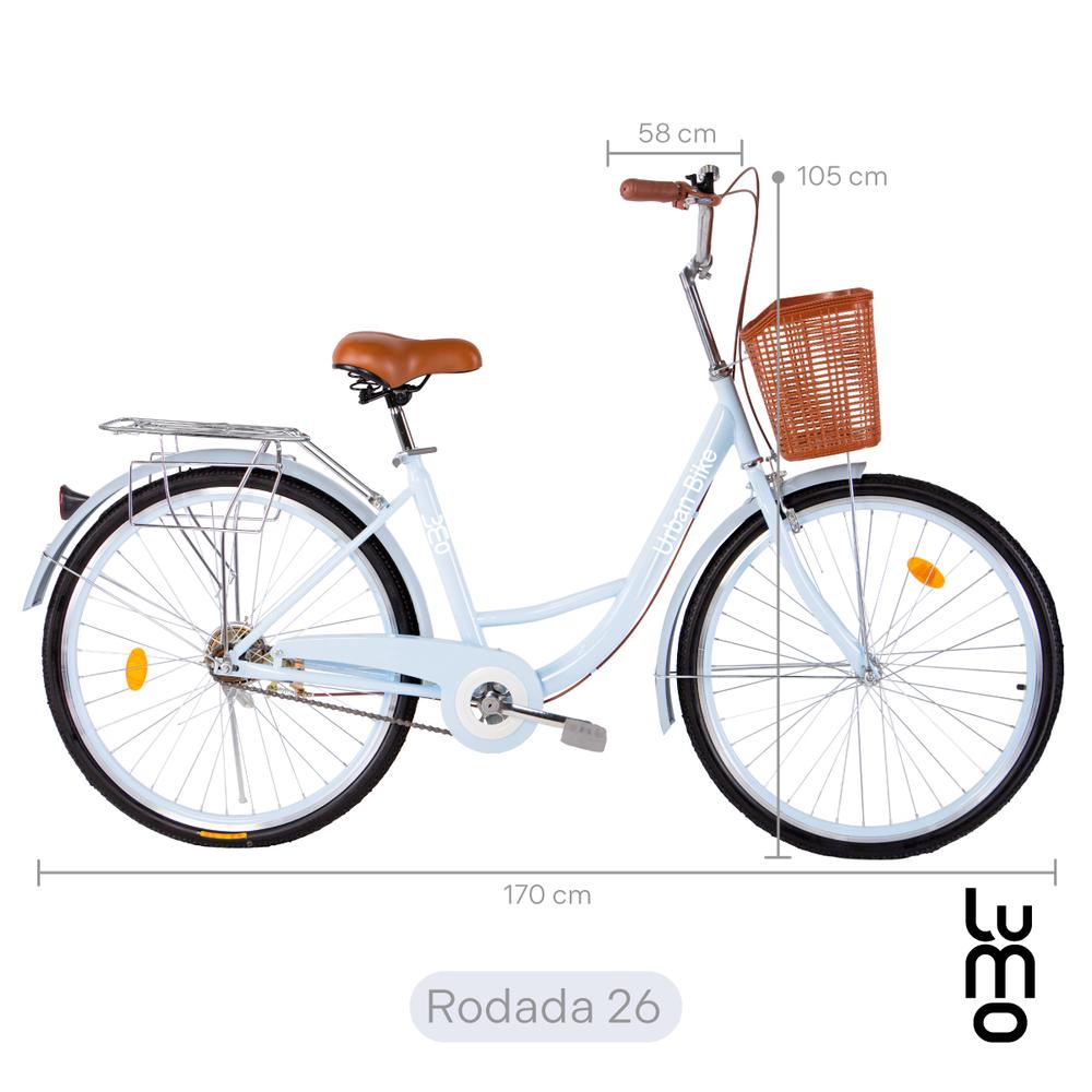 Foto 3 pulgar | Bicicleta Urbana De Paseo R26 Doble Freno Vintage Canastilla